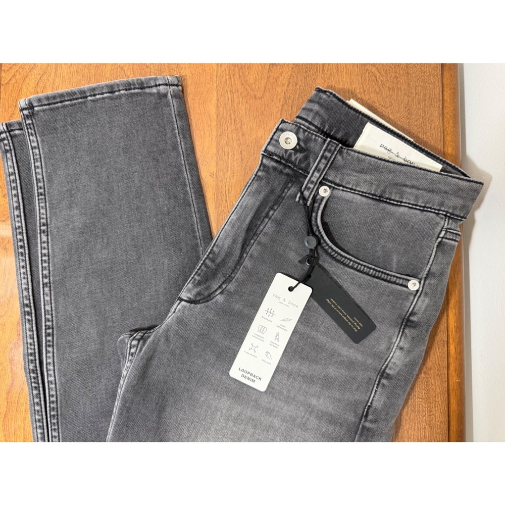 Rag & Bone Fit 2 Slim Loopback Denim Jeans Mens 29x32 Grey Stretch New